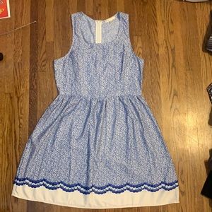 Blue and white summer dress